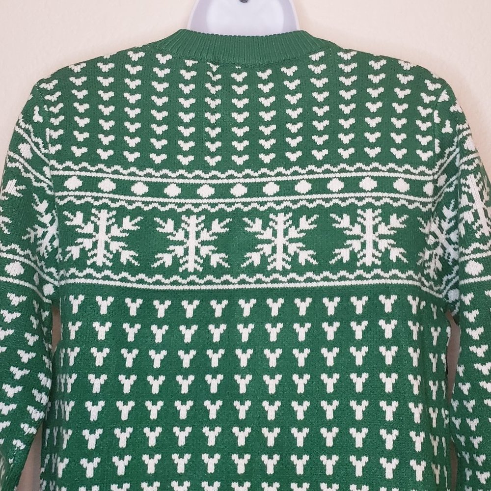 Sykooria Women's Green White Crew Neck Long Sleeve Ugly Holiday Sweater Medium - Picture 7 of 10